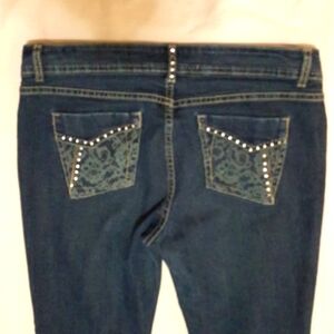 ROADRUNNER Boot Cut Mid-blue Denim Jeans with Rhinestones (12)